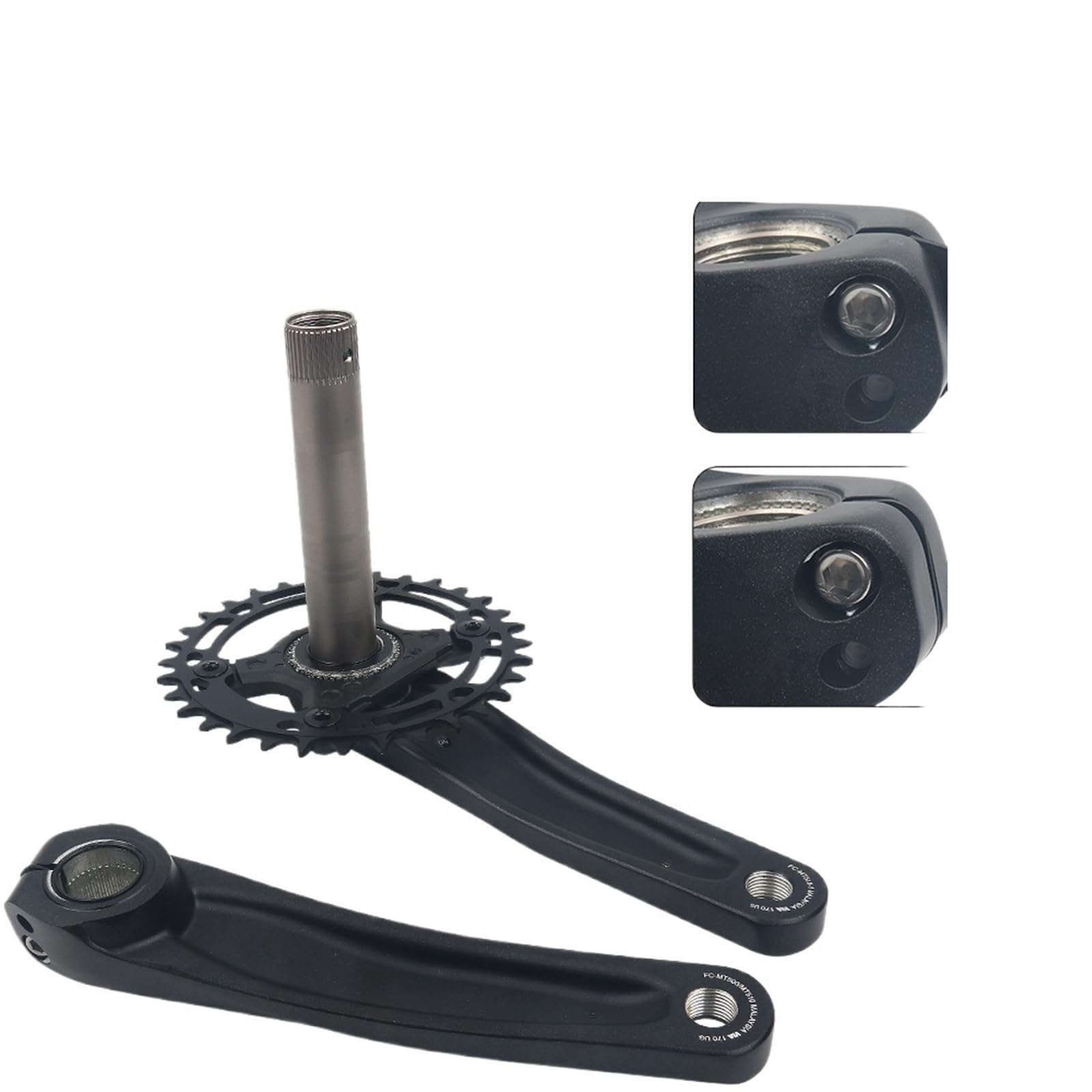 Compatible avec Le pédalier VTT SMN Deore SLX MT510 10/11/12 Vitesses, 170 mm, Plateaux 32T, 34T, 36T et 38T, boîtier de pédalier BB52 MT500/29 (Shimano 34T).