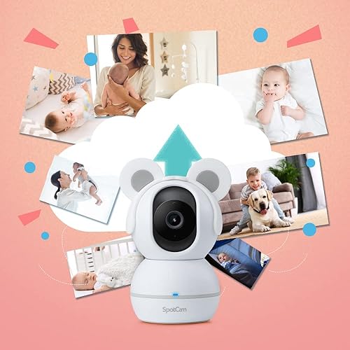 Miniatura 7 de SpotCam BabyCam Cámara de seguridad inalámbrica para monitoreo de bebés, 1080P, visión nocturna, canciones de cuna y ruido blanco, conversación