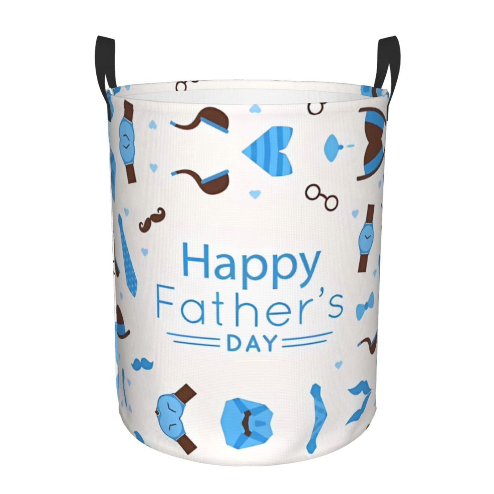 M Circular Hamper Fathers Day Love Dad Print Storage Basket for Home