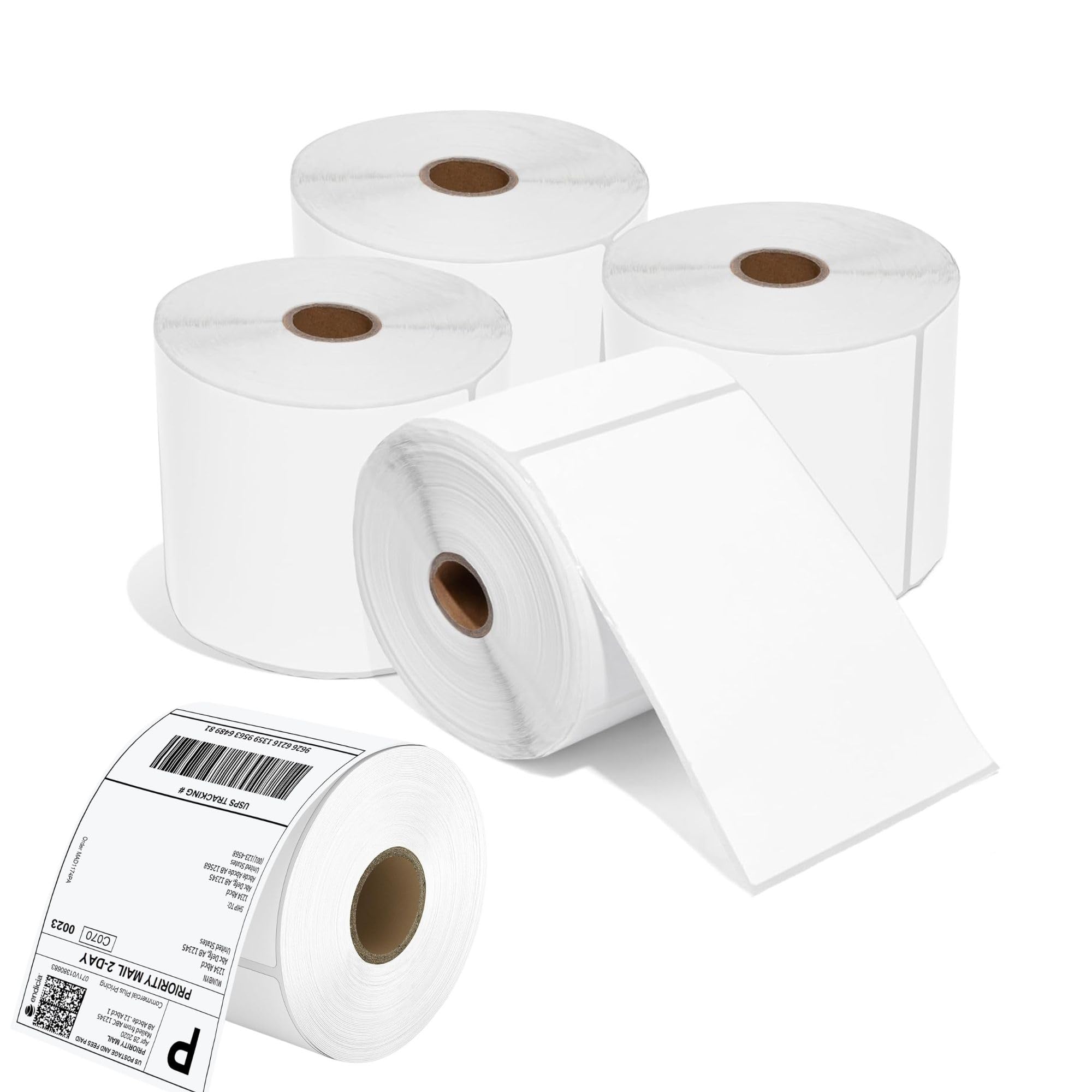 4x6 Thermal Shipping Labels – 500 Labels/Roll – Direct Thermal Printer Labels – Compatible with Zebra, Rollo, Munbyn, Dymo 4XL – Strong Adhesive, BPA Free – 1, 4 & 8 Rolls (4)