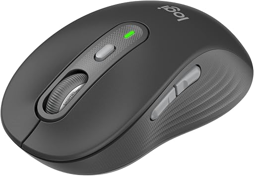 Logicool Signature M750MGR Wireless Mouse, Silent, Regular, Graphite, Wireless Mouse, Wireless, Bluetooth, Logi Bolt, Unifying, Windows Mac, iPad, Android, Chrome OS, High Speed Scroll Wheel, Wireless Mouse, Quiet M750
