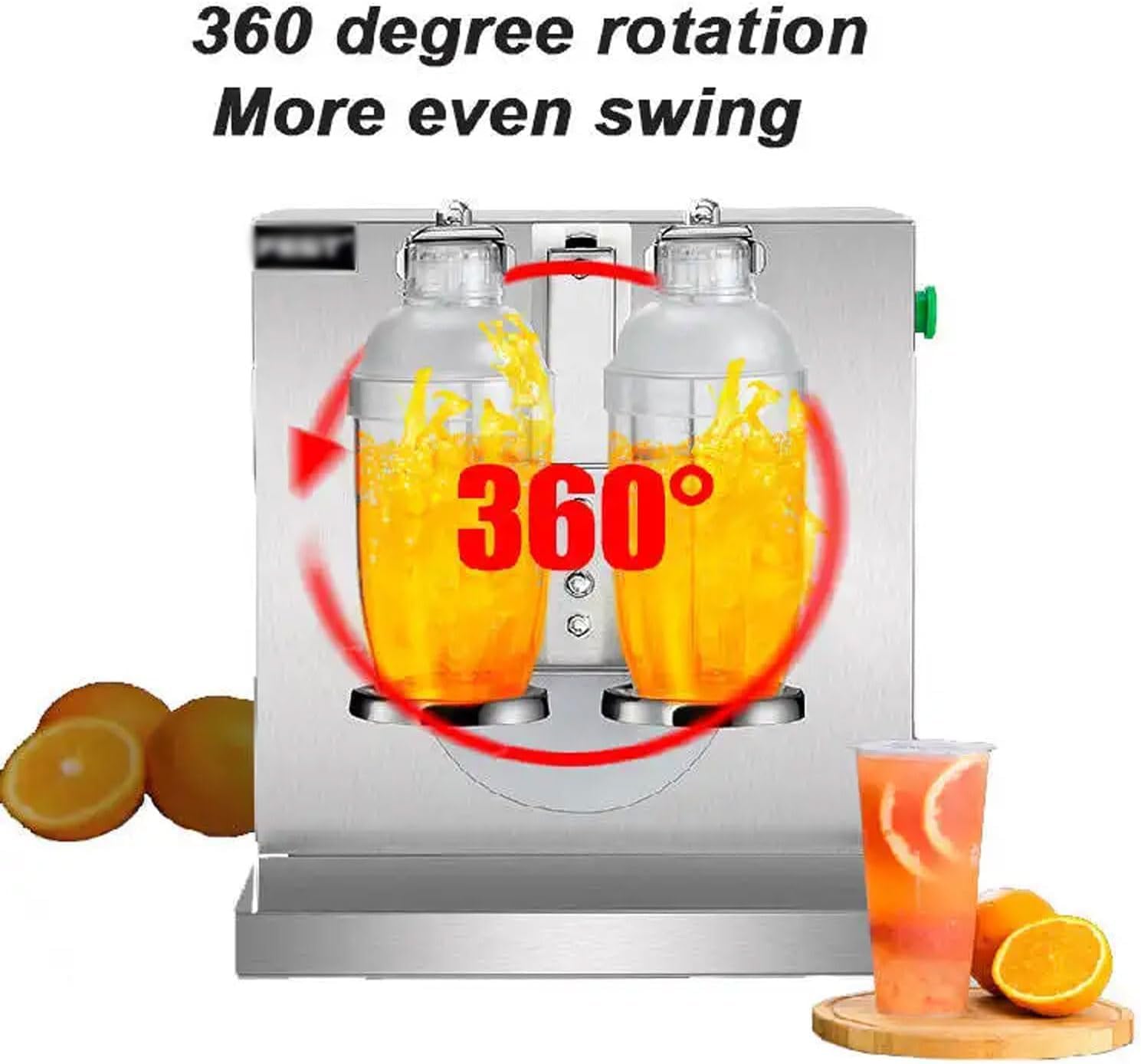 Professionelle Milchtee-Shaker-Maschine, Automatischer Doppelbecher Elektromixer, Edelstahl 120W Motor für Bubble Tea, Cocktails, Kaffee & Saft, 400 U/min, 1000ml