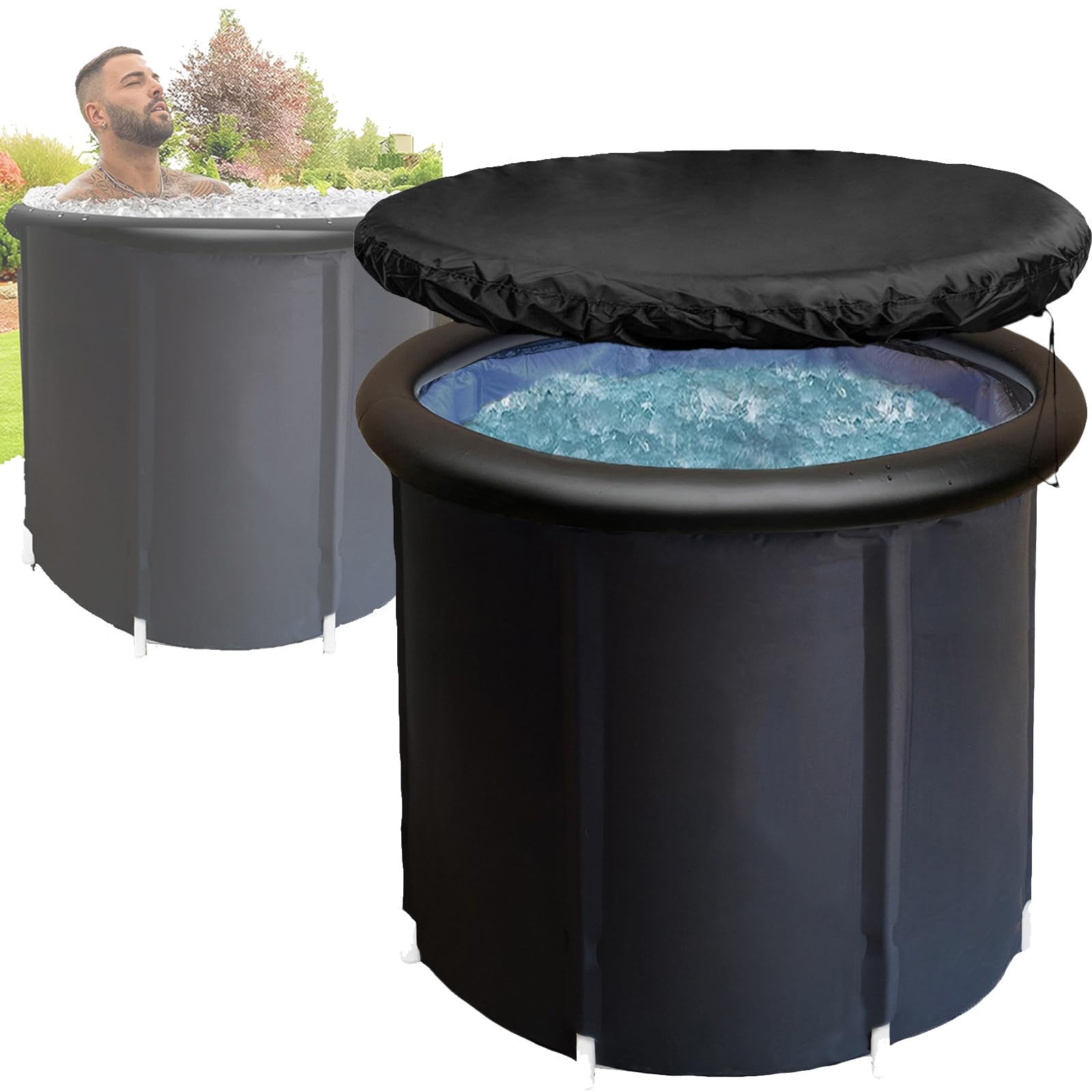 Thérapie à l'eau froide à domicile avec la baignoire gonflable pliable de 370 litres