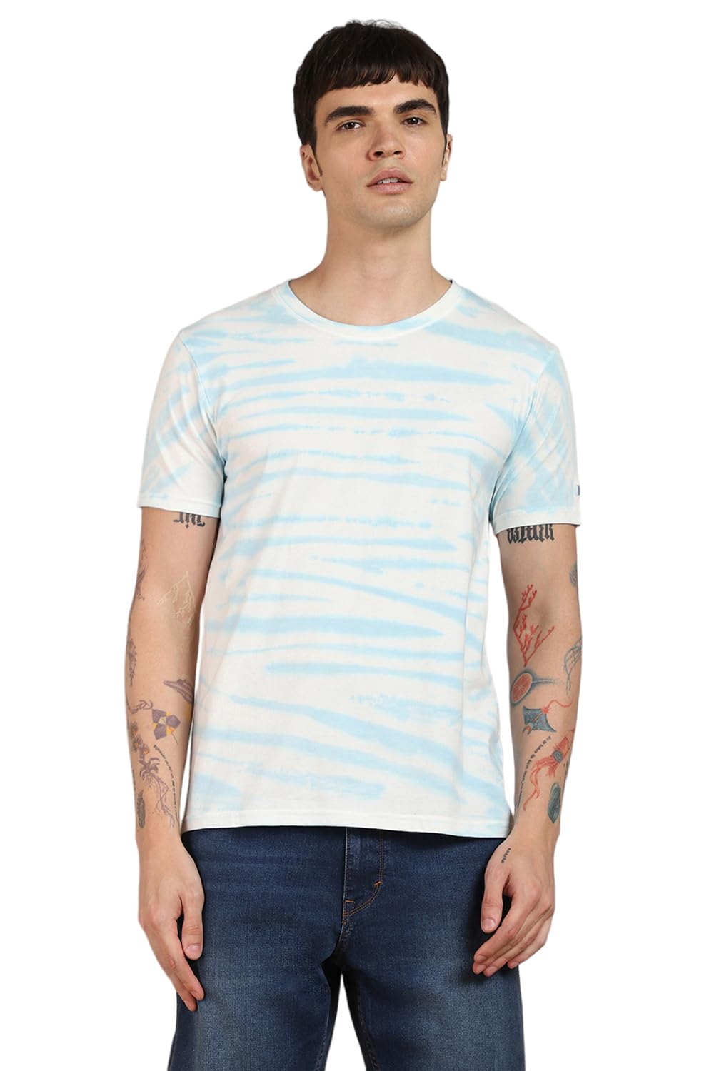Men's Cotton Regular Fit Tie & Dye Half Sleeve Round Neck T-Shirt