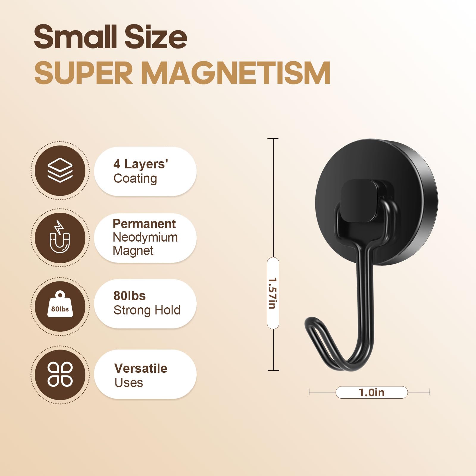 Neosmuk Swing Magnetic Hooks for Cruise Cabins, Heavy Duty 60lb Strong Magnet Hooks, Cruise Essentials for Ship Fridge, Wall - Image 4