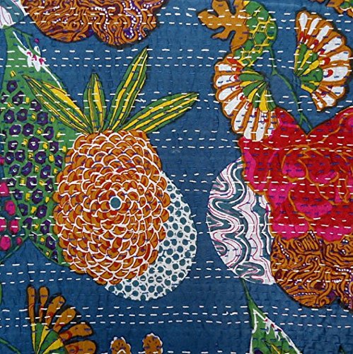 Yuvancrafts Couvre-lit Indien Fait Main En Coton Kantha Traditionnel à Pois Pour Lit Simple (rose Yuvancrafts Couvre-lit Indien Fait Main En Coton Kantha Traditionnel à Pois Pour Lit Simple (rose