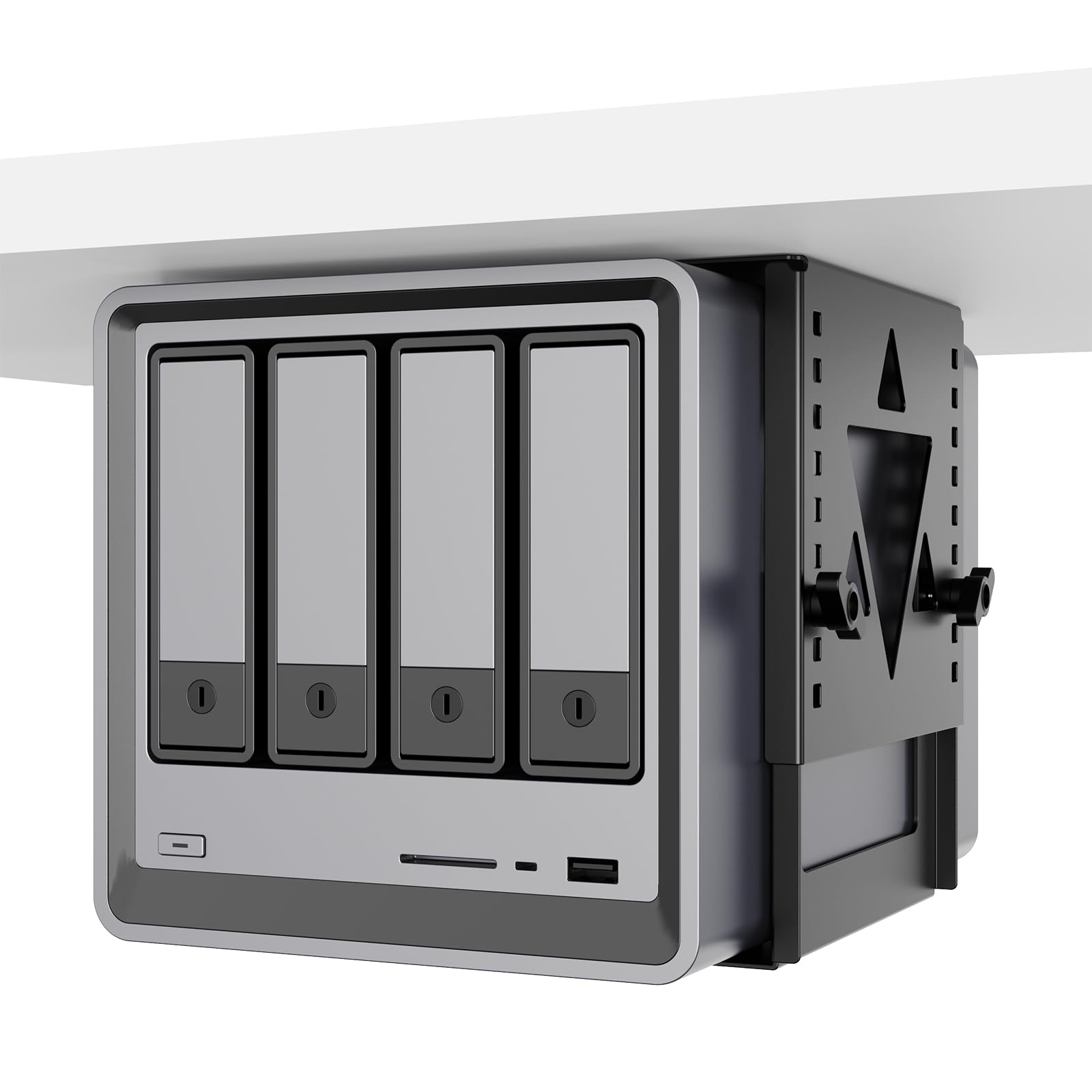 PUTORSEN Supporto per PC Mini/NAS sotto la Scrivania, Supporto per PC sotto la Scrivania Regolabile in Altezza e Larghezza