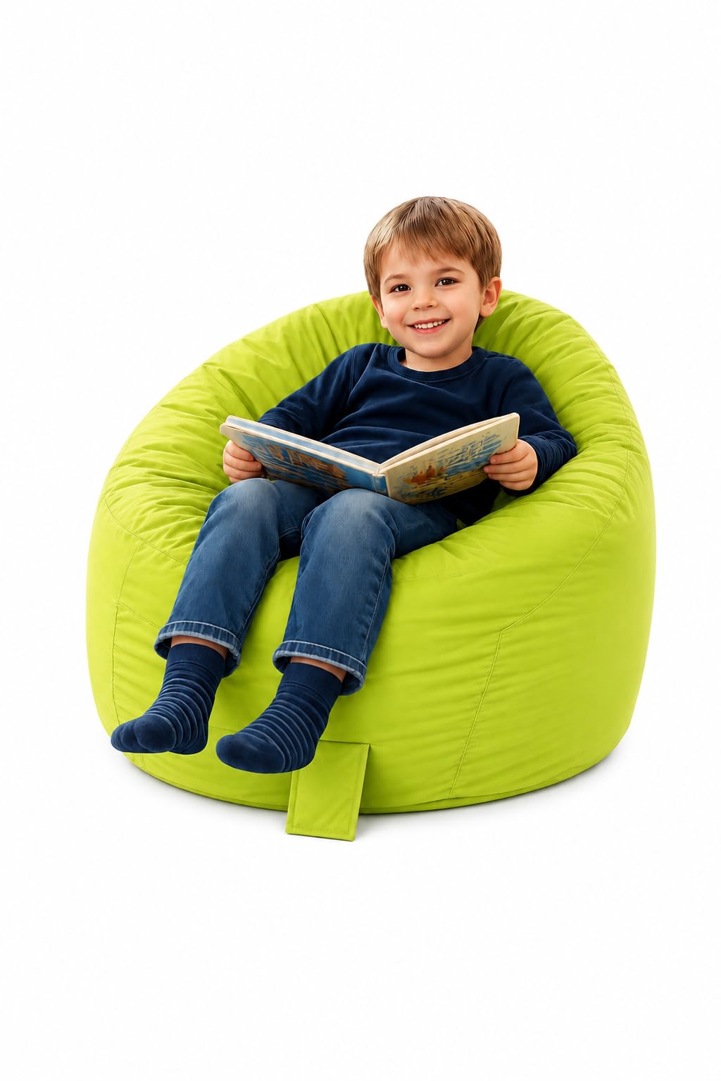 MaxiBean Large Bean Bag Chair for Kids and Children - Gaming BeanBag Cushion with Filling Beans Included, Perfect for Living Room, Bedroom, Garden Room, and Outdoor Use Weather Resistant - Lime โ image 1
