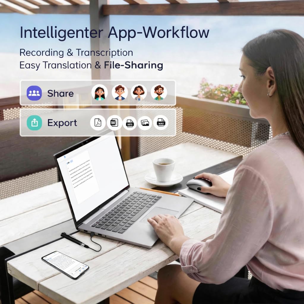 SKARA Grabadora de Voz IA, AI Voice Recorder con Transcripción en 150 Idiomas, Resumen IA y Mapas Mentales, Mini Grabadora Digital Inteligente con App para Reuniones, Clases y Entrevistas