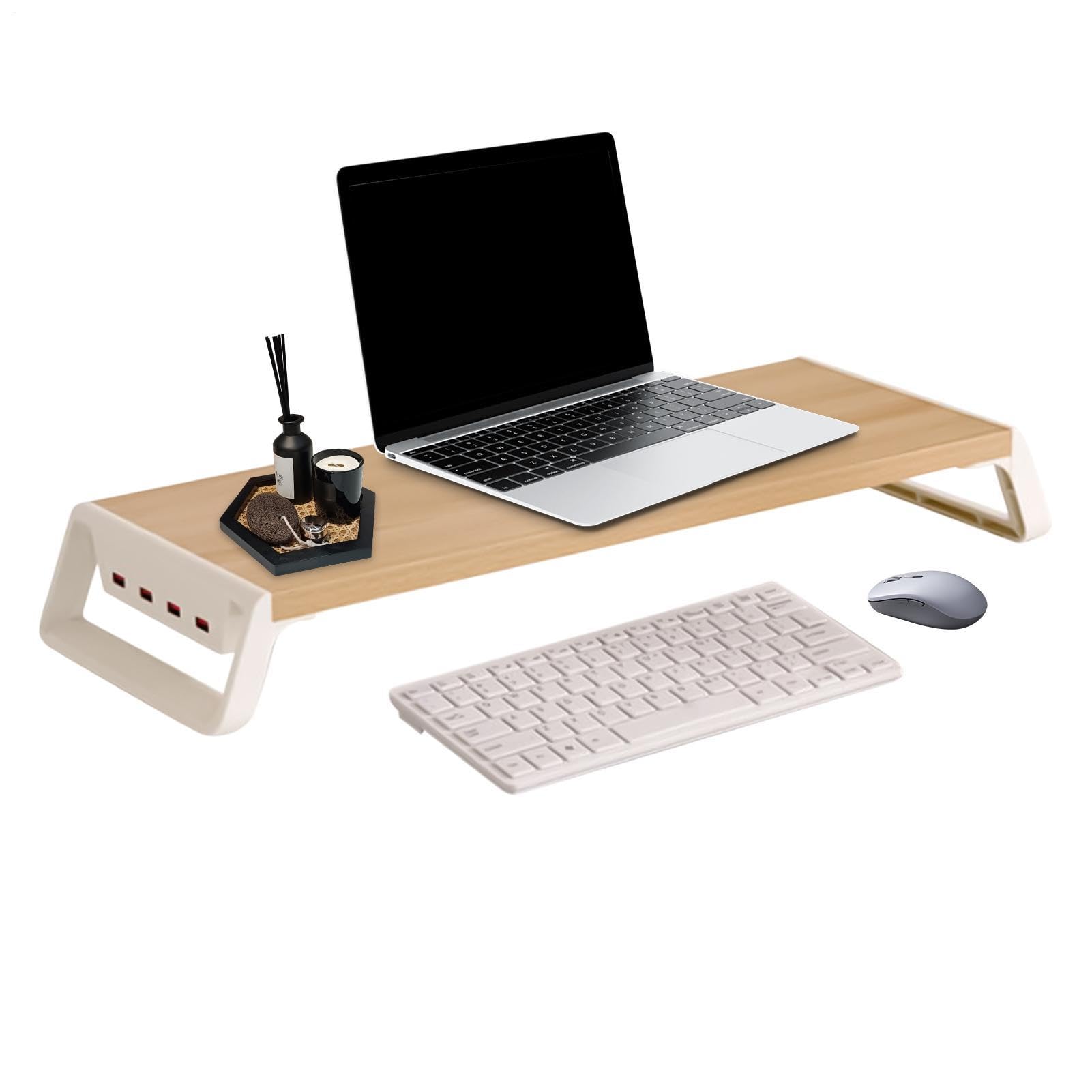 Podwyższana podstawka pod monitor Organizer biurkowy z 4 portami USB
