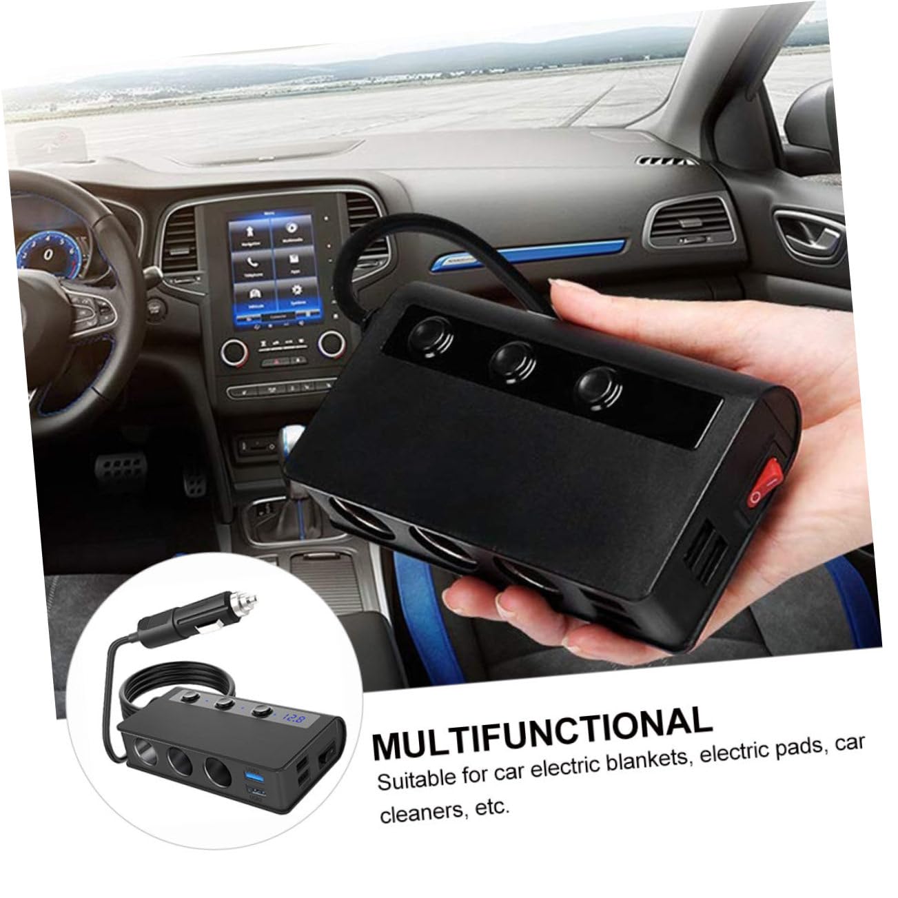 HEMOTON Caricatore Per Auto Caricatore Per Telefono Dispositivo Di Ricarica Per Telefono Per Auto Presa Accendisigari Per Auto Adattatore Splitter Per Accendisigari Dispositivo
