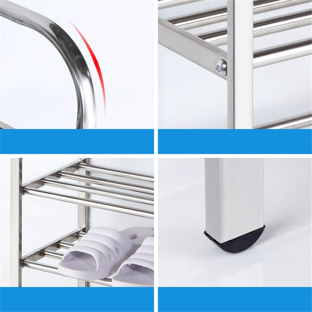 Zapatero extensible de acero inoxidable, almacenamiento apilable de 3 a 6 niveles para dormitorios de estudiantes, entrada y hogar, estante de acabado para zapatos, botas y tenis