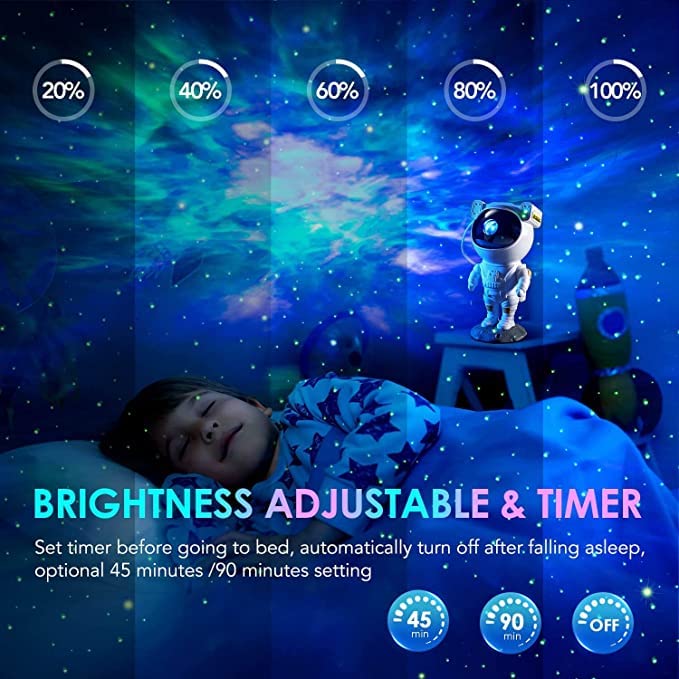 Star Projector Galaxy Night Light, Astronaut Nebula Ceiling, RGB