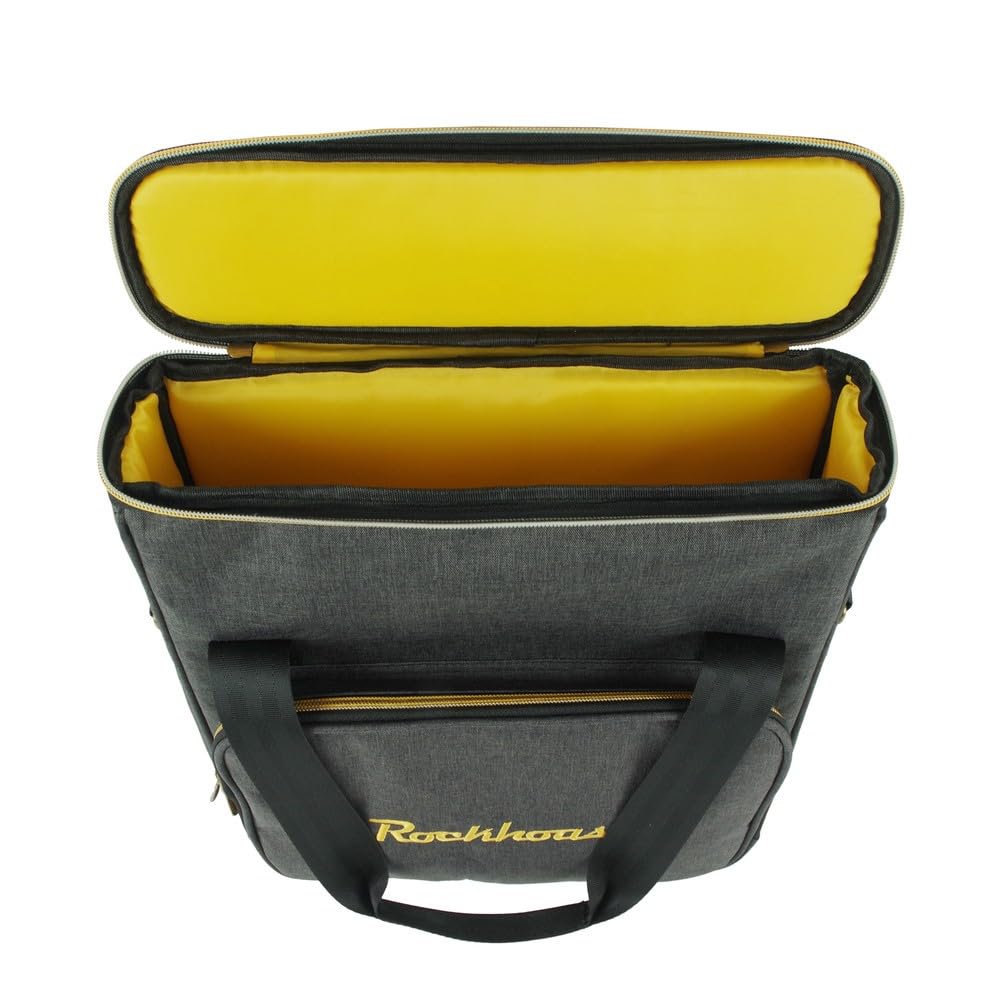 Bolsa de almacenamiento de discos de vinilo para LP de 12 pulgadas, funda de tela catiónica con acolchado de 8 mm, transportador a prueba de polvo con correa para el hombro y bolsillo
