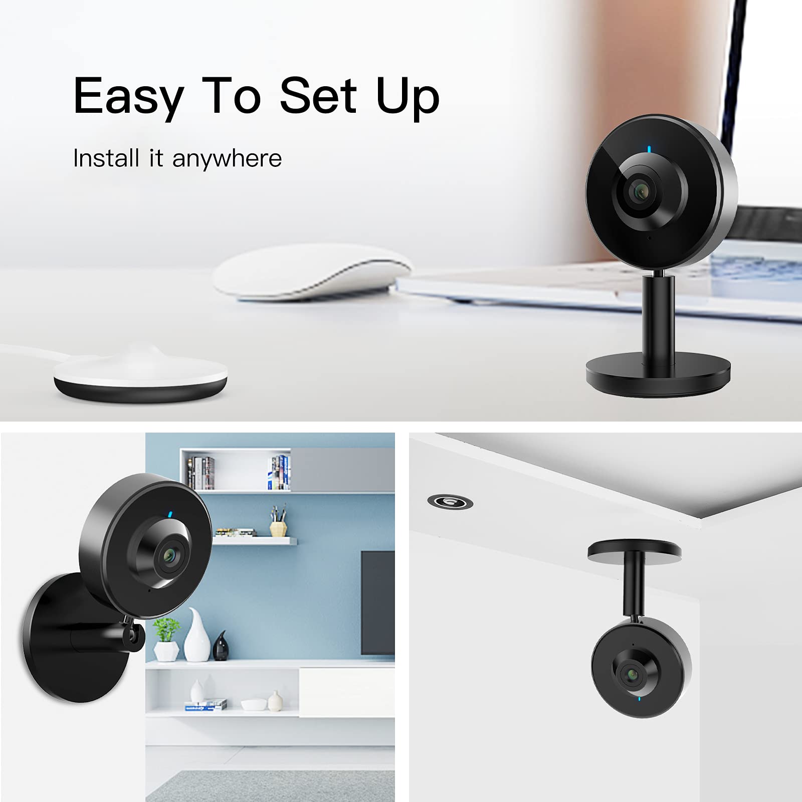 Huisdiercamera - Hondencamera Bewegingssensor - Babyfoon Met Camera En App 360 Graden Nachtzicht Hoogwaardige Kwaliteit Incl 64g 3mp