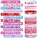 Thuodo 48 Pcs Valentines Slap Bracelets Silicone Bracelets Slap Valentines Party Favors Gifts for Kids Classroom Goodie Bag Stuffers