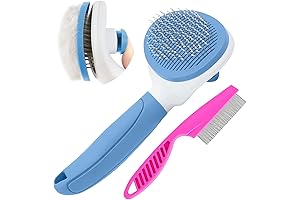 Cat Brush with Push Button for Effortless Grooming: Gentle and Effective for...