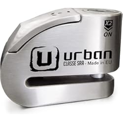 Candado Manillar Honda Sh 125 Urban UR14S Candado Antirrobo Moto Disco con Warning y Alarma 120dba, Alta Seguridad Homologado CLASSE SRA, Doble Cierre 14 mm, Acero Inoxidable, Made in EU