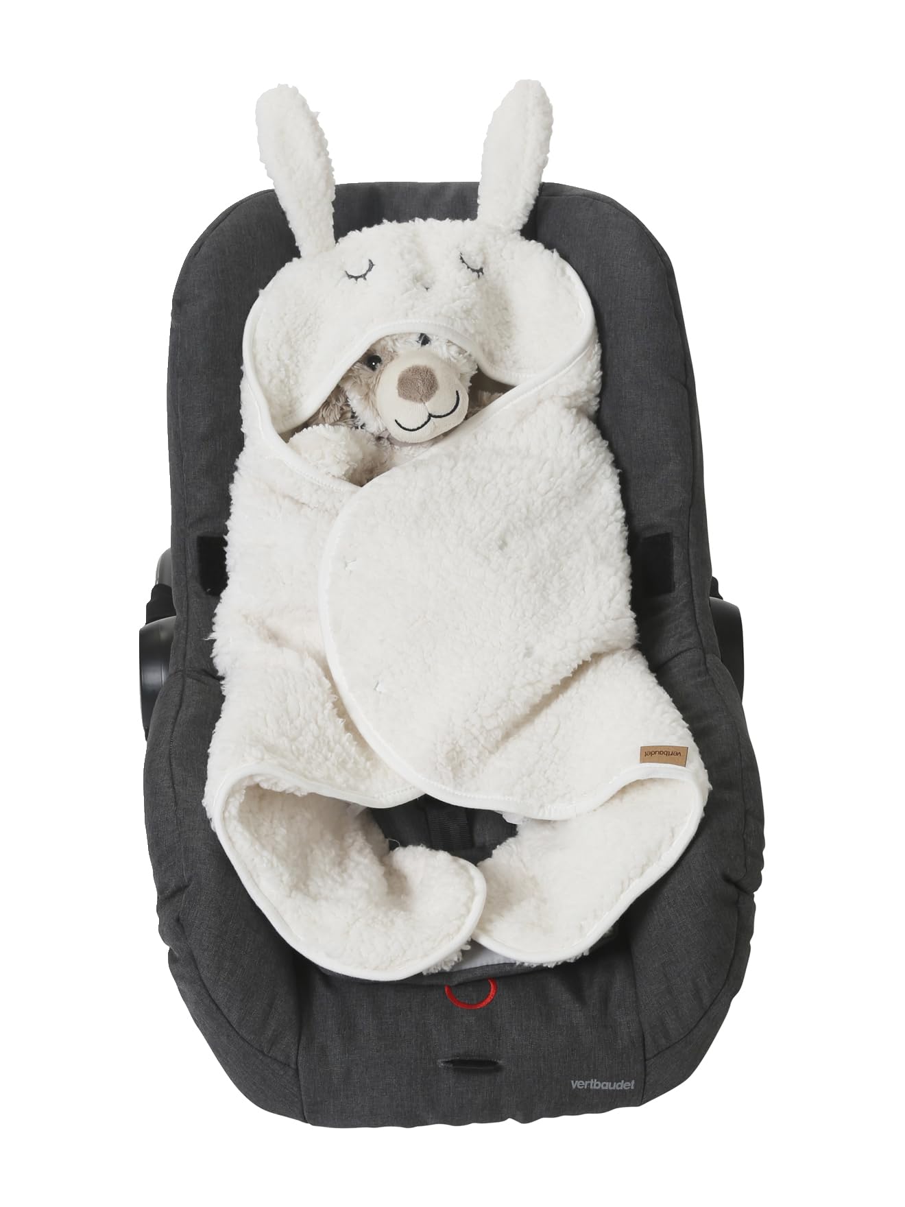 VERTBAUDET Plaid Chancelière Bébé Coque et Nacelle en Peluche ivoire TU