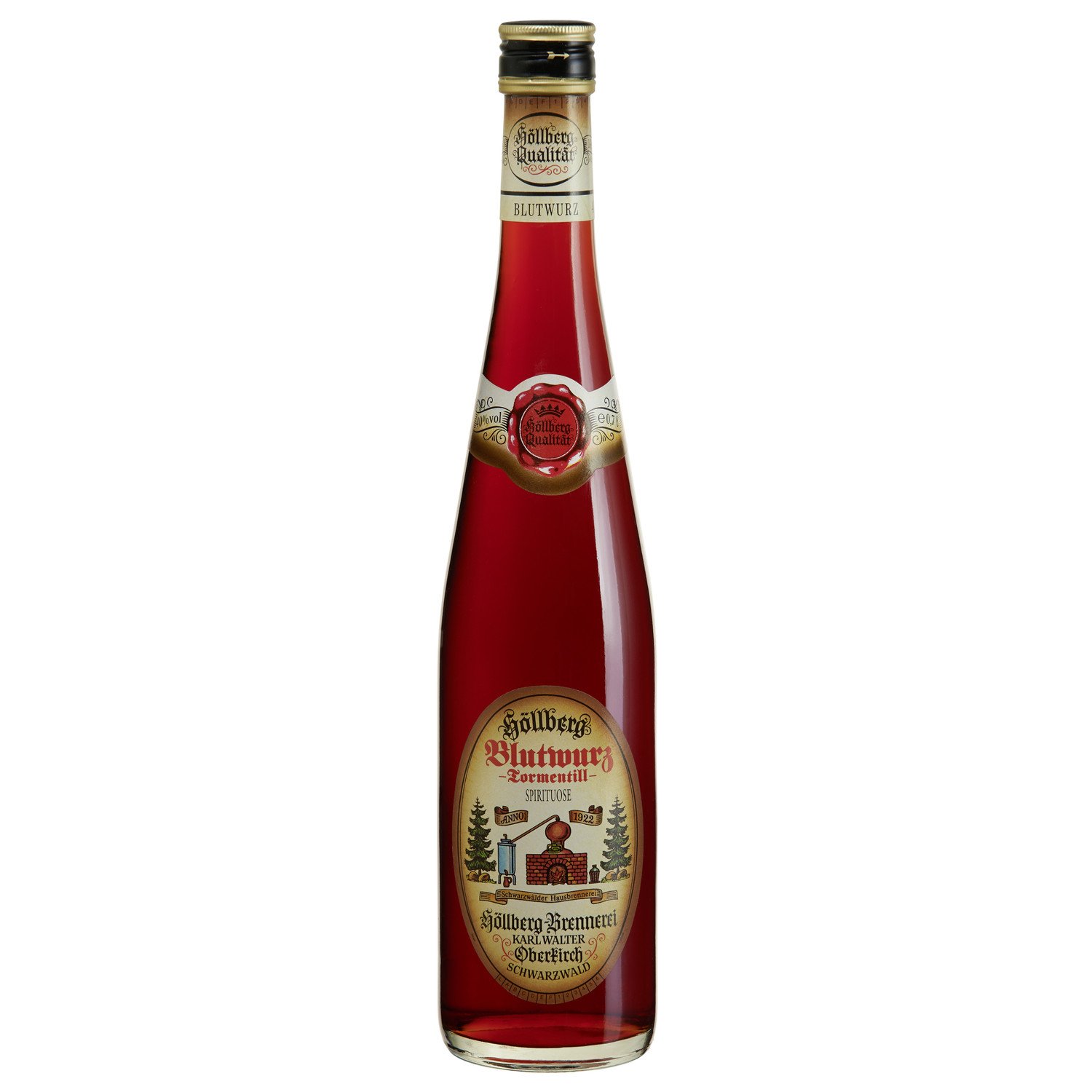 Höllberg Blutwurz 40% vol., (1 x 0,7 Liter) Blutwurz-Schnaps ohne Aromastoffe