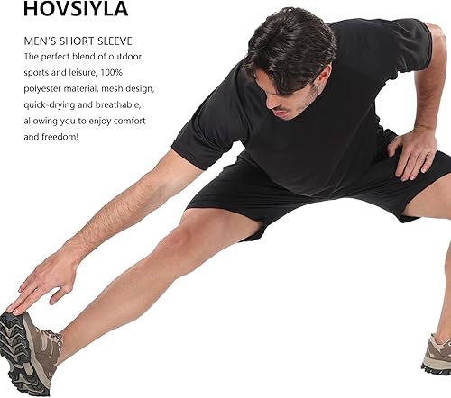 Miniatura 4 de Paquete de 15 camisetas de correr para hombre, camisetas deportivas de ajuste seco que absorben el gimnasio, camisetas atléticas transpirables y