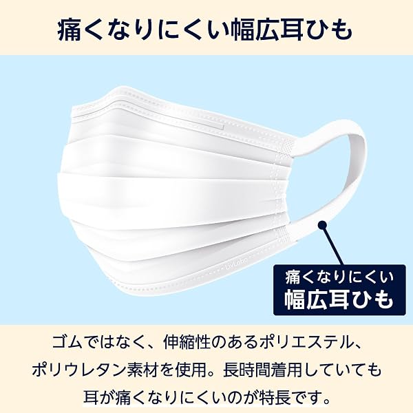 by Amazon Made in Japan Safety Mask, Regular Size, Pack of 100 (50 pieces x 2 packs) - 3