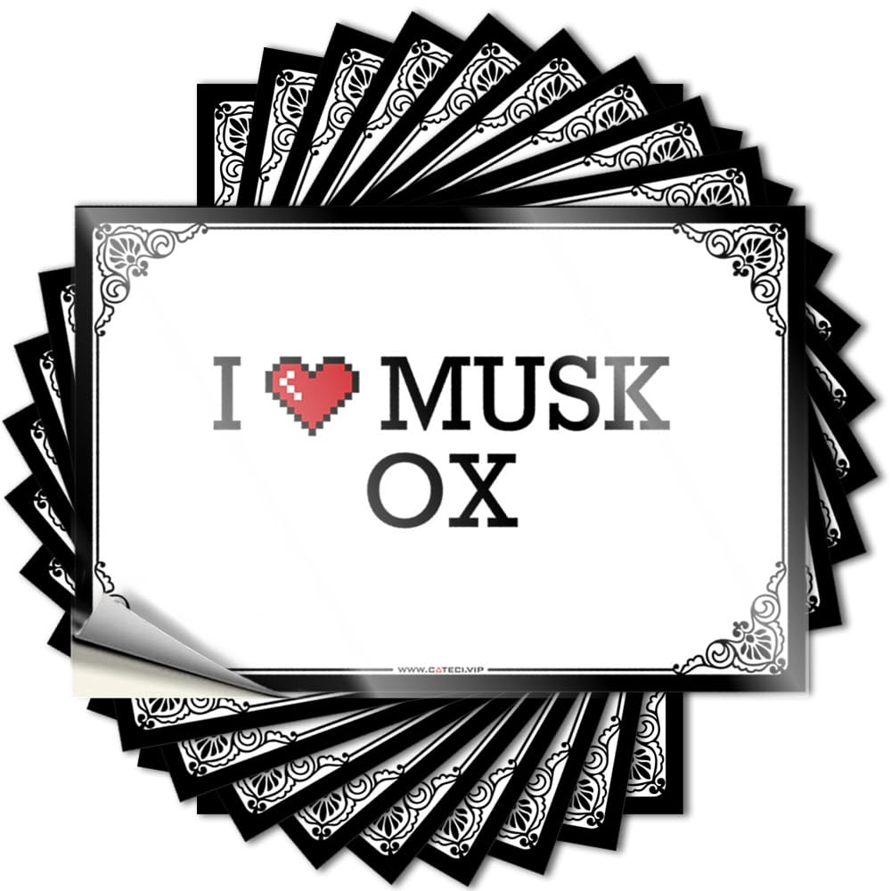 I Love Musk Ox Encouraging Upgrades - Bumper Laptop Removable Vinyl Decal(8X12CM)