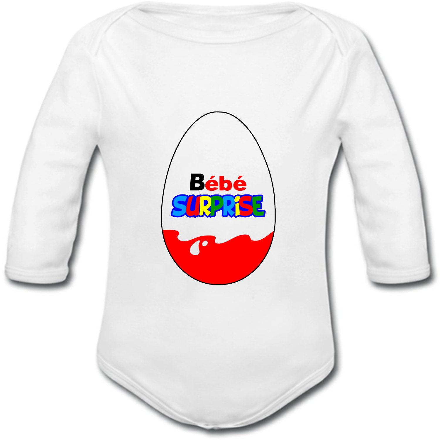 Body Bébé Manches Longues Ballon De Rugby - 100% Coton Doux Par YONACREA