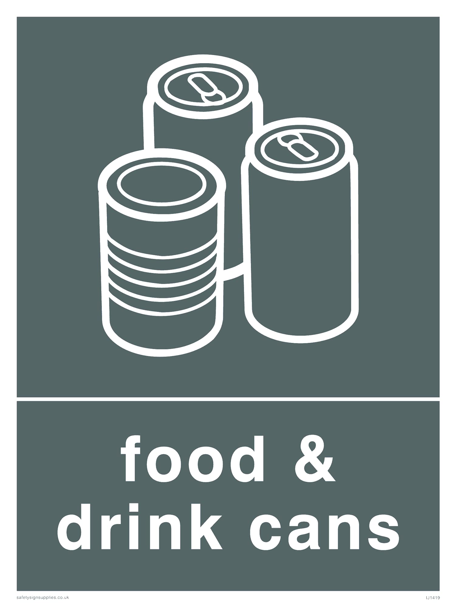 Pack of five - Recycling-food&drink-cans Sign - 150x200mm - A5P