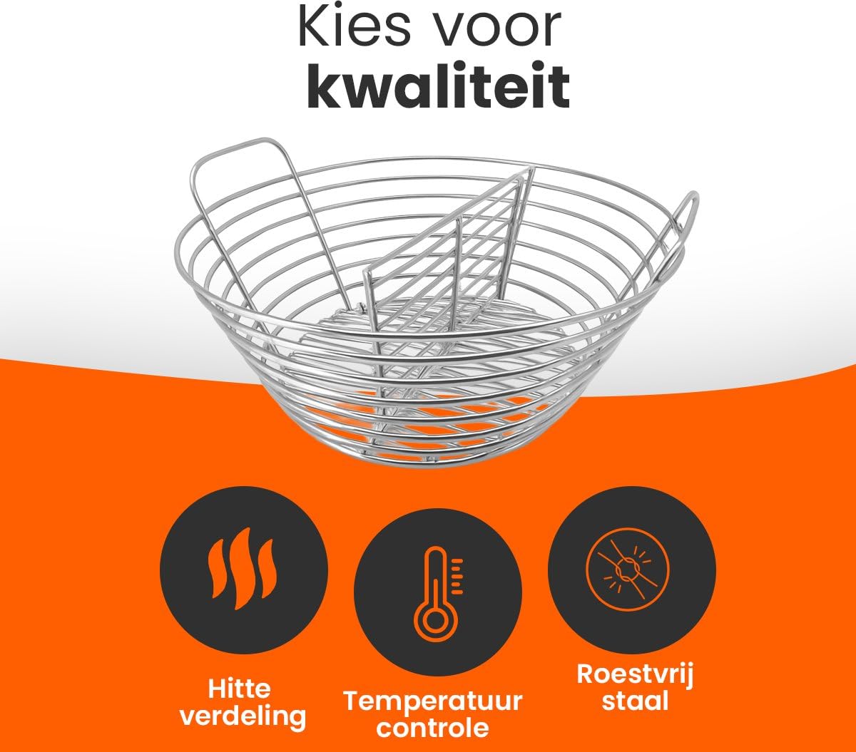 Panier à charbon pour Kamado 21-24 pouces Porte-briquettes BBQ