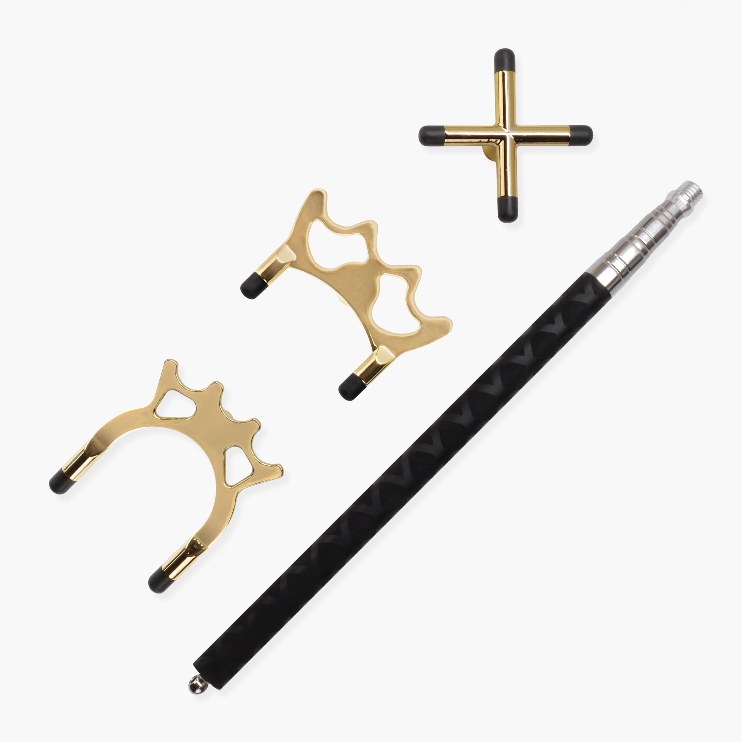 Funky Chalk Telescopic Extension Bridge Rest Stick for Snooker and Pool with Three Rest Heads - Cross Head, Half Butt Head and Spider - Extends from 35cm to 160cm