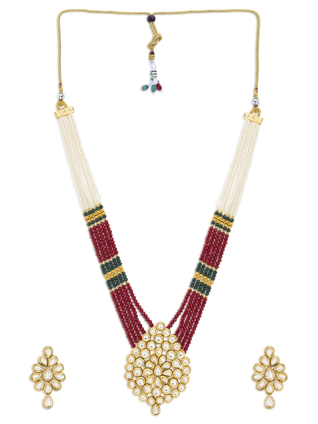 Sukkhi Amazing Pearl Gold Plated Kundan Long Haram Necklace Set for Women (SKR73341) (B09QS3F47D) Amazon Price History, Amazon Price Tracker