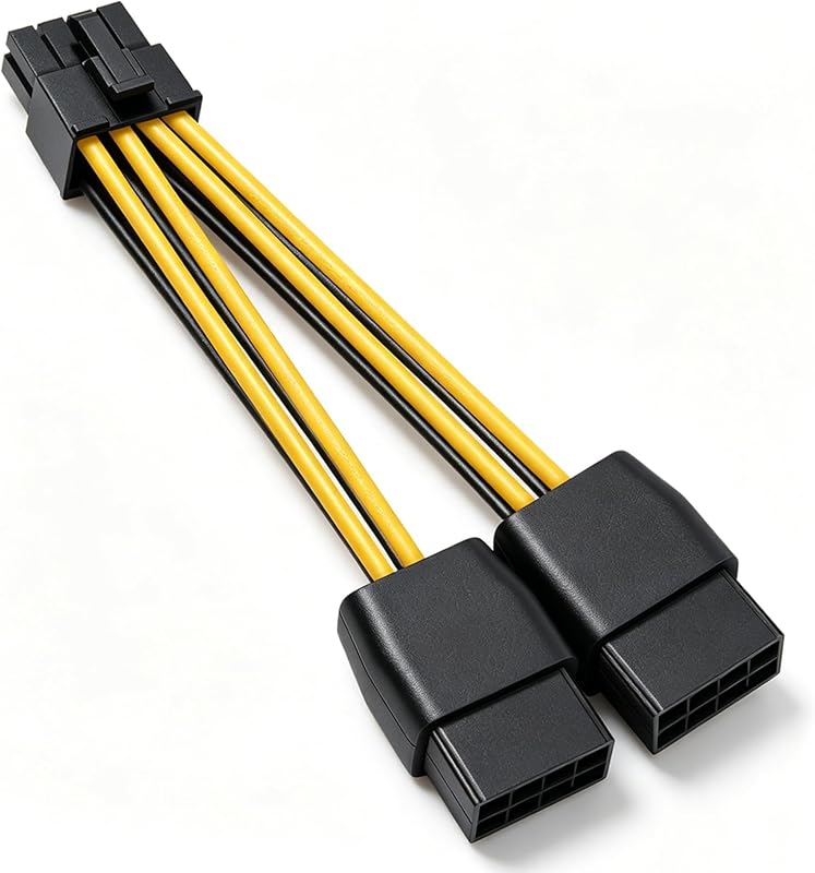 NVIDIA Graphics Card Power Cable 030-0571-000 CPU 8 Pin Male to Dual PCIe 8 Pin Female Adapter for Tesla K80/M40/M60/P40/P100 4.7 inches (2-Pack) (12cm)