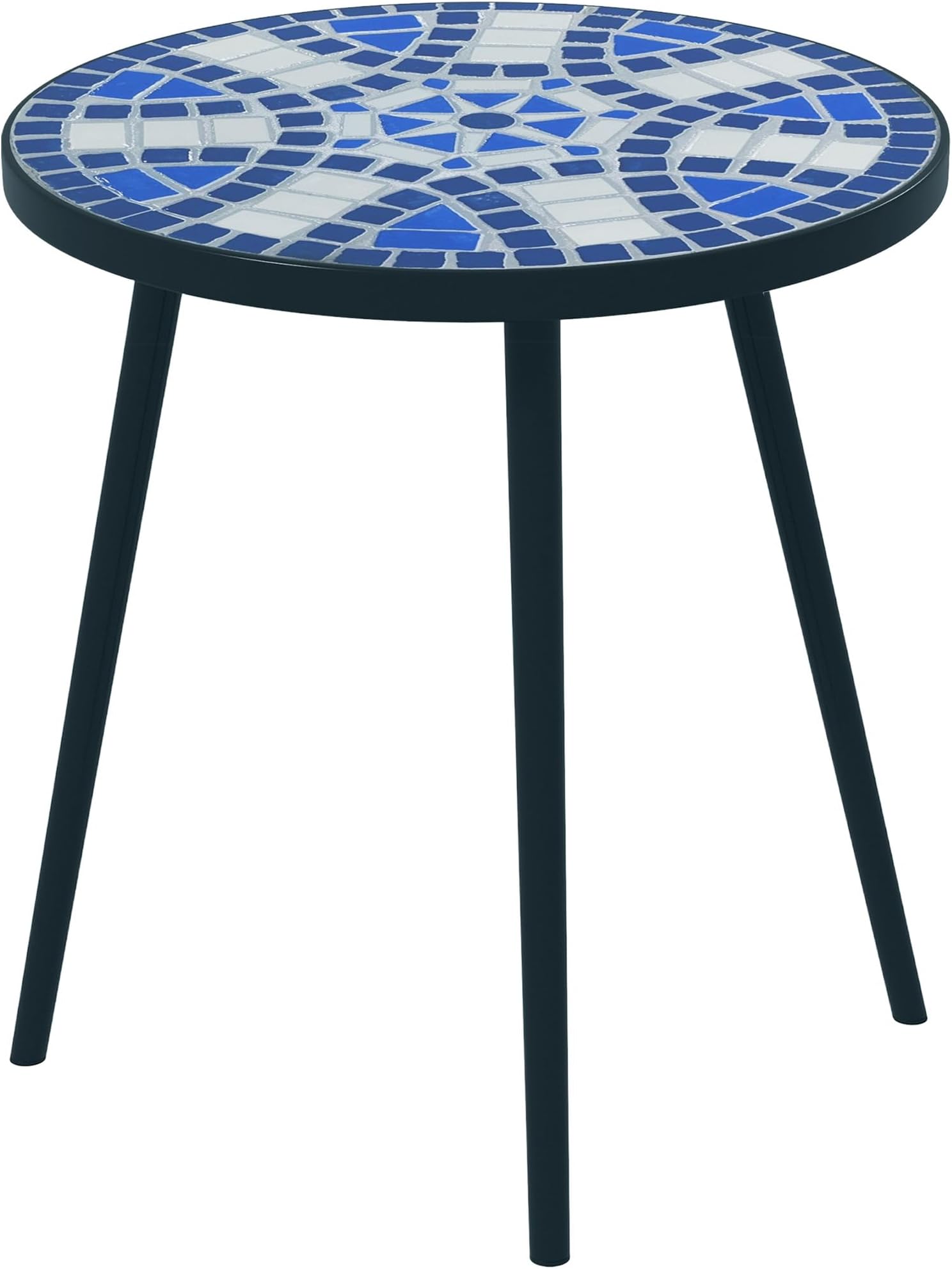 Table d’Appoint Exterieur Jardin en Mosaïque, Table Bistro Ronde en