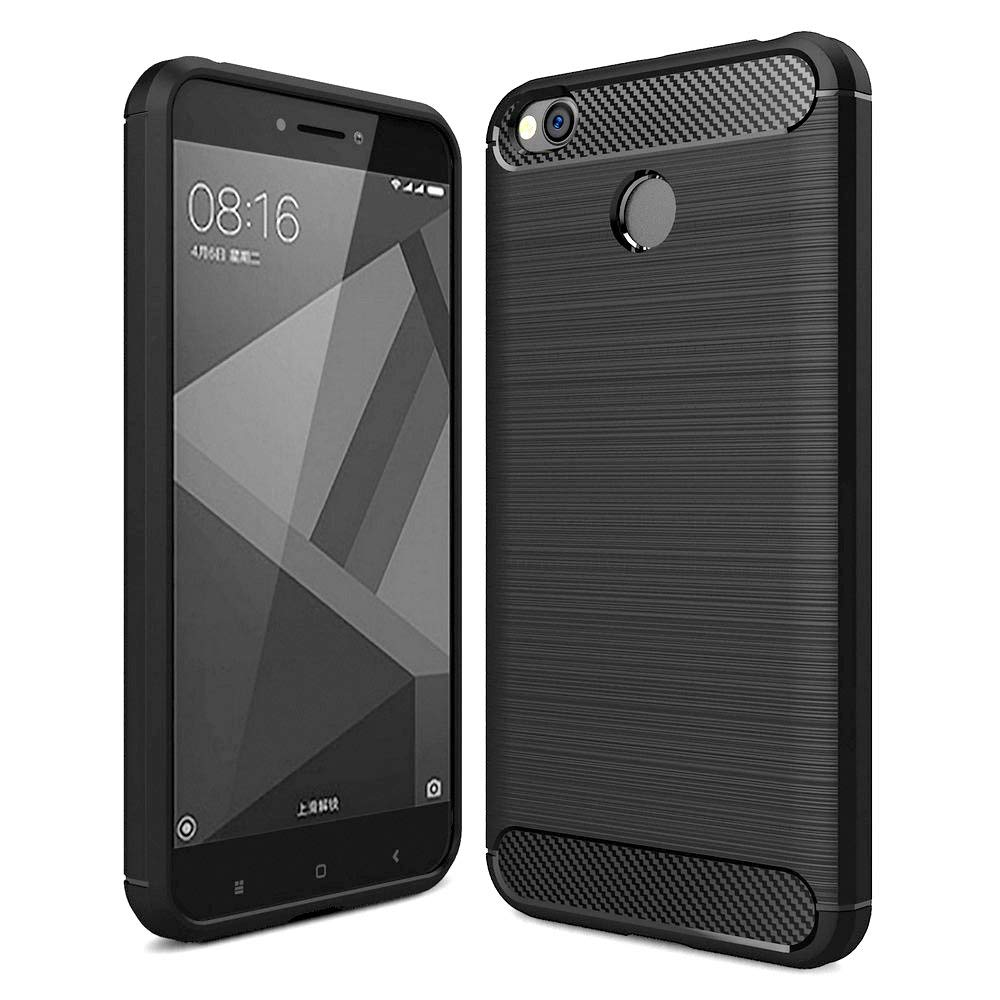 Dashmesh Shopping Shockproof Back Case Cover for Redmi 4 (Carbon Fiber Brushed | Rubber | Black) (B0BQ446SBN) Amazon Price History, Amazon Price Tracker