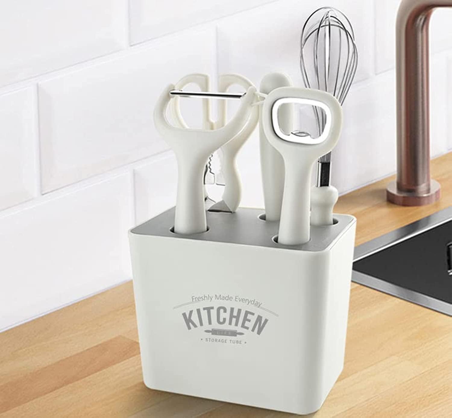 Multifunctional Kitchen Utility Gadget Set 6-Piece Set With Storage Seat Fruit Complementary Food Tool Combination Set