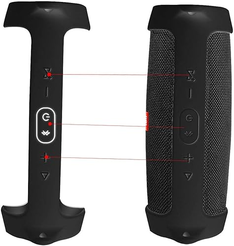 Miniatura 3 de co2CREA Funda de viaje de silicona para altavoz Bluetooth impermeable JBL Charge 4 (funda negra)