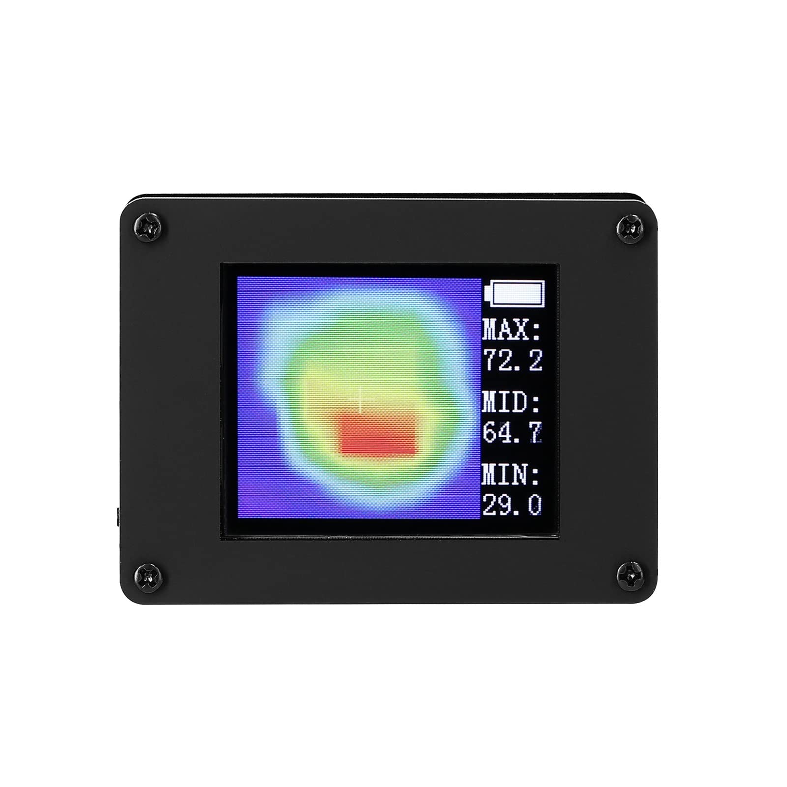 Pantalla TFT de 1,8 pulgadas, cámara termográfica infrarroja, sensores de temperatura, pantalla de temperatura mínima máxima, cámara termográfica infrarroja, Estuche Duradero(Nero)