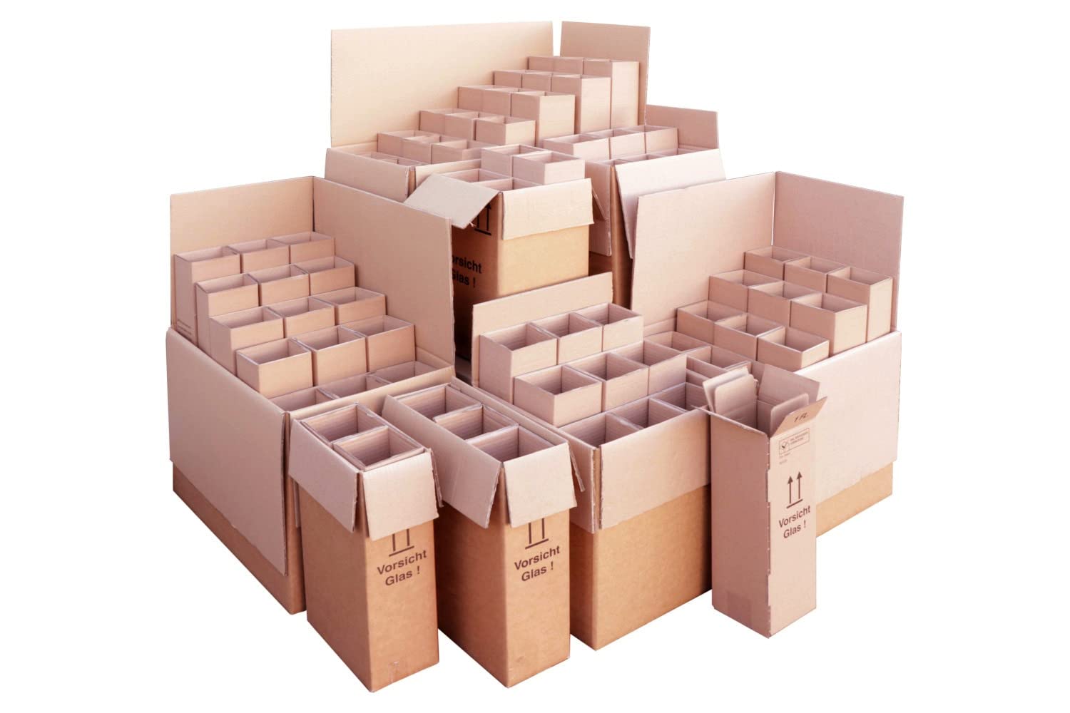 smiley pack Flaschenversandkarton für 12 Flaschen inkl. Einlage 12er Weinkarton Wein Sekt Spirituosen Saft Magnum Gin PTZ DHL UPS DPD Hermes Weinversandkarton Flaschenkarton (10)