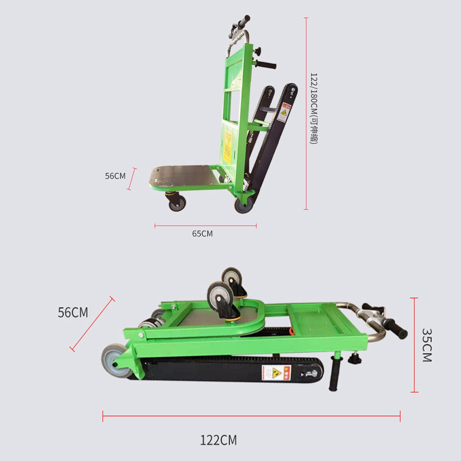 Carrello Elettrico per Salire Le Scale, Pieghevole, capacità di Carico Massima di 200 kg, Utilizzato per Lo Spostamento di Mobili, Elettrodomestici Pesanti, Materiali da Costruzione,300KG
