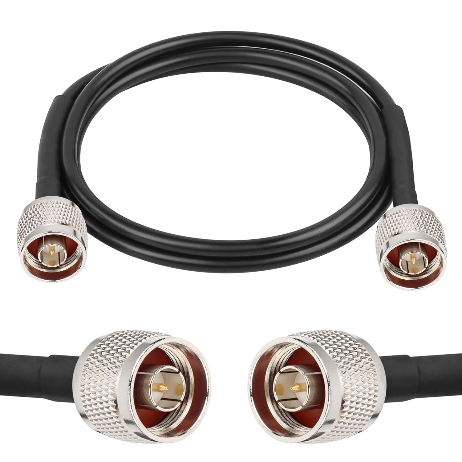 NBR N Male to N Male Plug RF Connector Coaxial Jumper Extension Antenna Cable with Flexible RG 58 Low Loss Wire for 4G 5G LTE ADS-B/Ham/GPS/WiFi/RF Radio Surge Arrester Modem- 2 feet-image-26