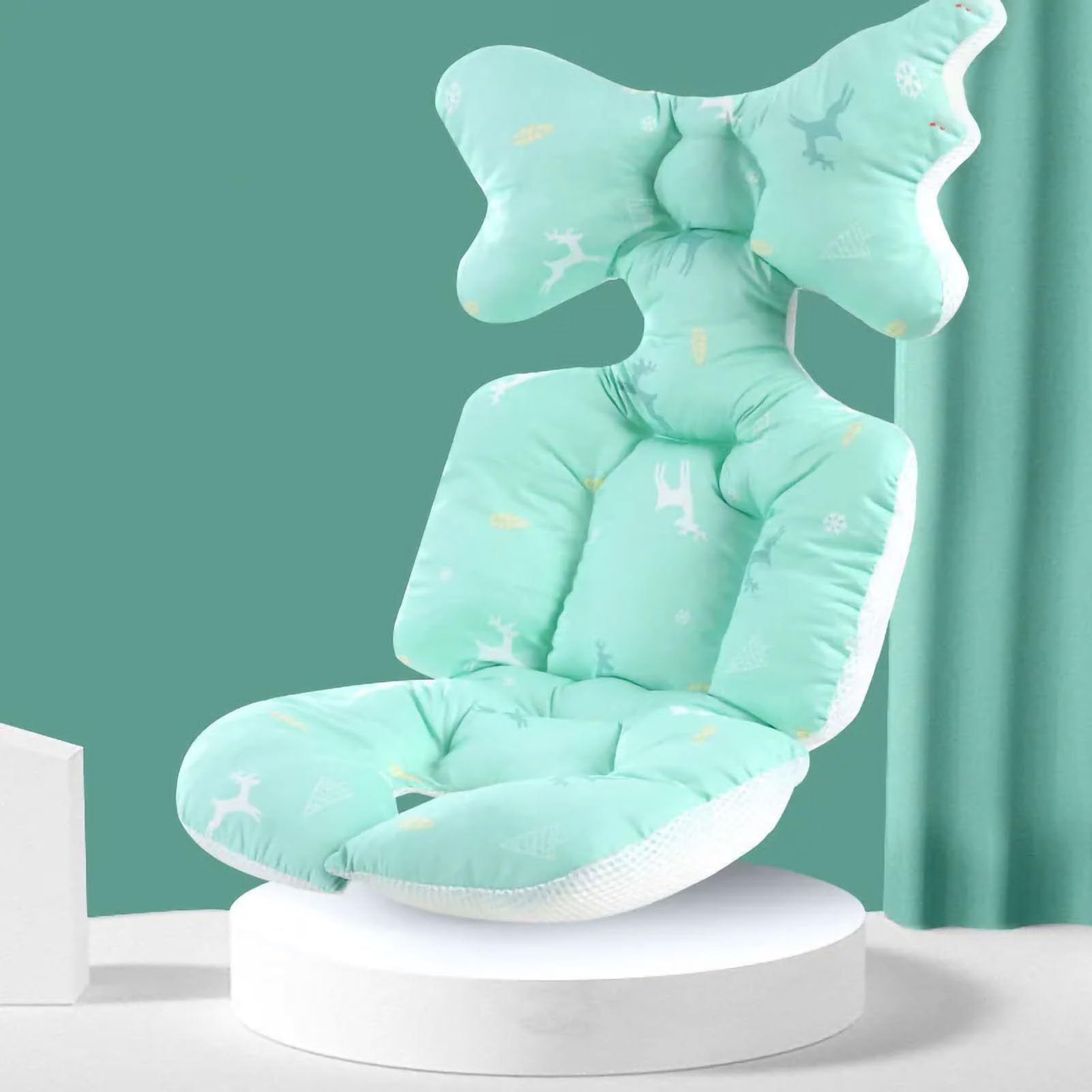 Naroote Coussin de Siège pour bébé, Coussin de Poussette en Coton Doux pour Toutes les Saisons, Insert de Chaise Confortable pour Poussette, Siège D'auto (Cerf)