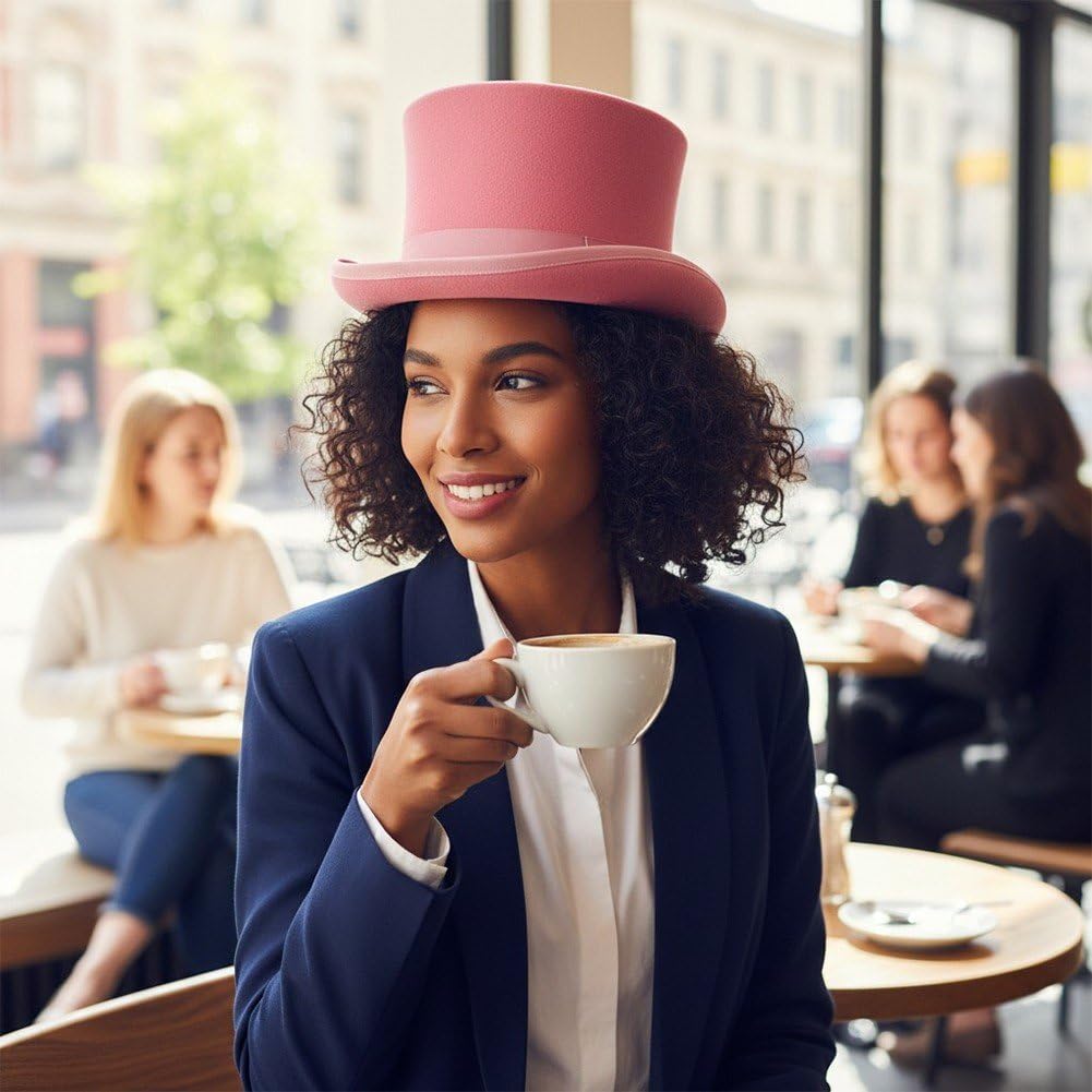 Cappello di Lana Uomo, Cappello a Cilindro, Cappello Alto, Cappello per Costume Natalizio