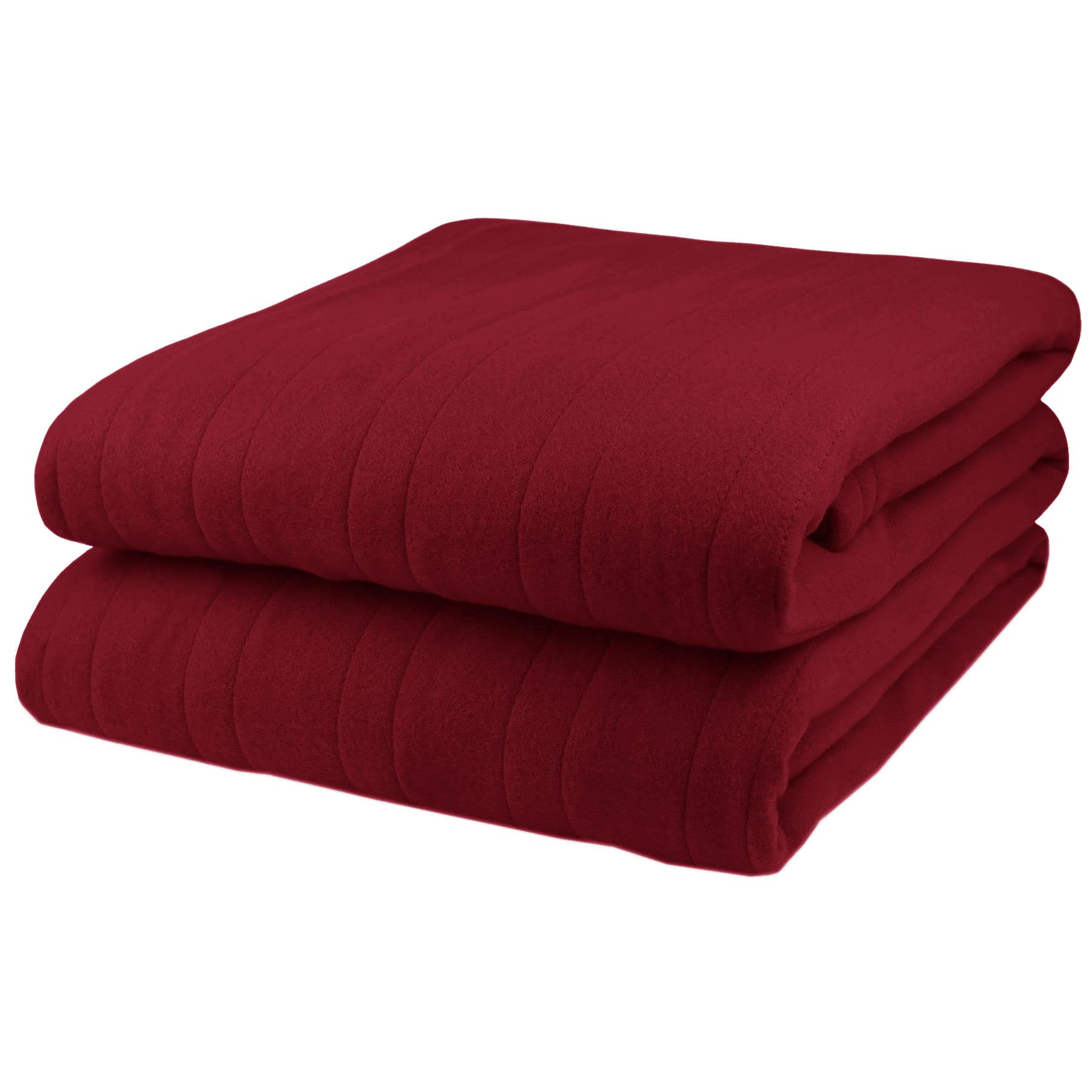 Pure Warmth Polar Fleece Electric Heated Warming Twin Blanket Red