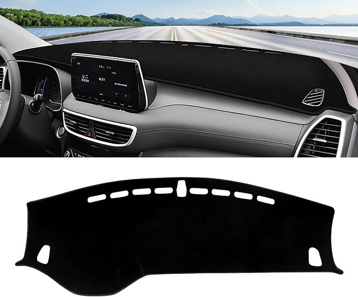 DdaiXQ Car Dashboard Mat For Hyundai Tucson TL N Line 2019 2020, Anti Slip Anti Glare Dustproof Dashboard Cover Pad Protector Dash Cover Sunshade Dashmat