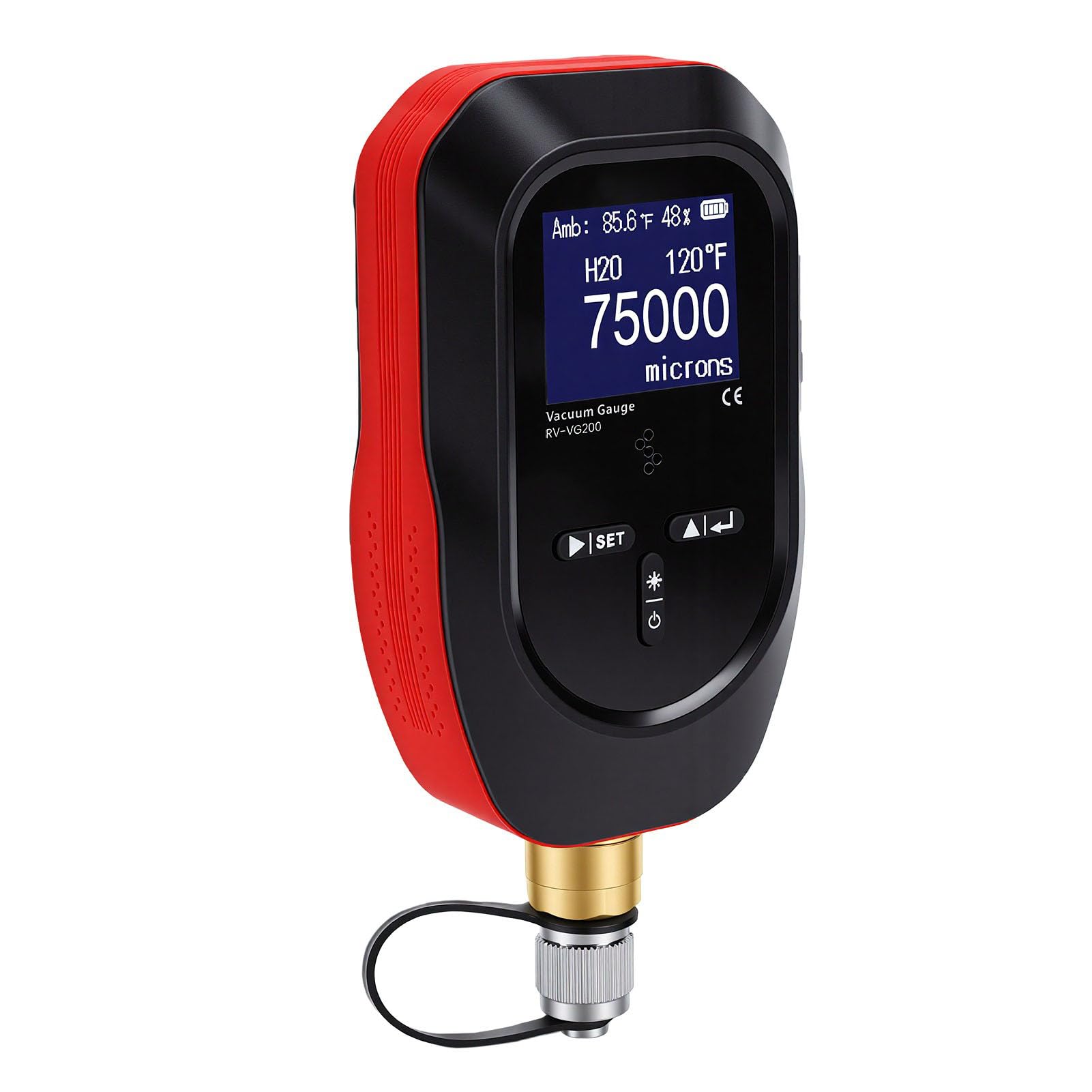 Eujgoov Medidor de Vacío Digital 0-75000 Micrones Probador HVAC 11 Unidades