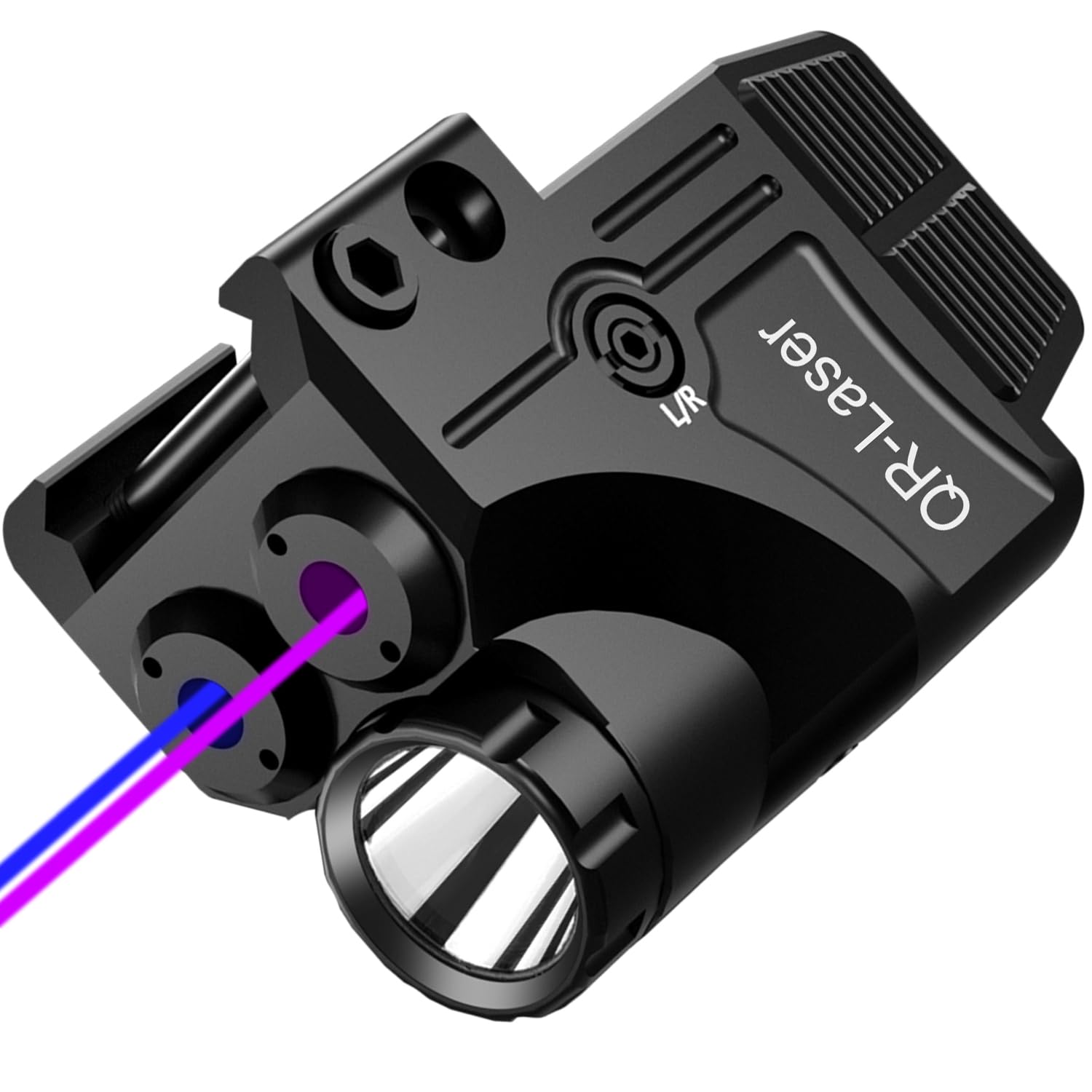 Red Green Purple Blue Laser Light Combo, 800 Lumens Tactical Flashlight Laser Sight, Built-in USB Rechargeable Battery, Adjustable Compact Tactical LED Light Laser Beams