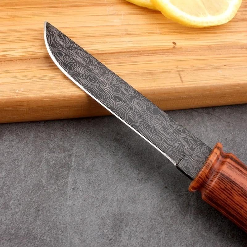 Image of Wizbiz Slim Utility Knife for Kitchen Use | Damascus Blade with Handle | Compact EDC Utility Knife for Precision Cutting, Crafting, and Gift Use