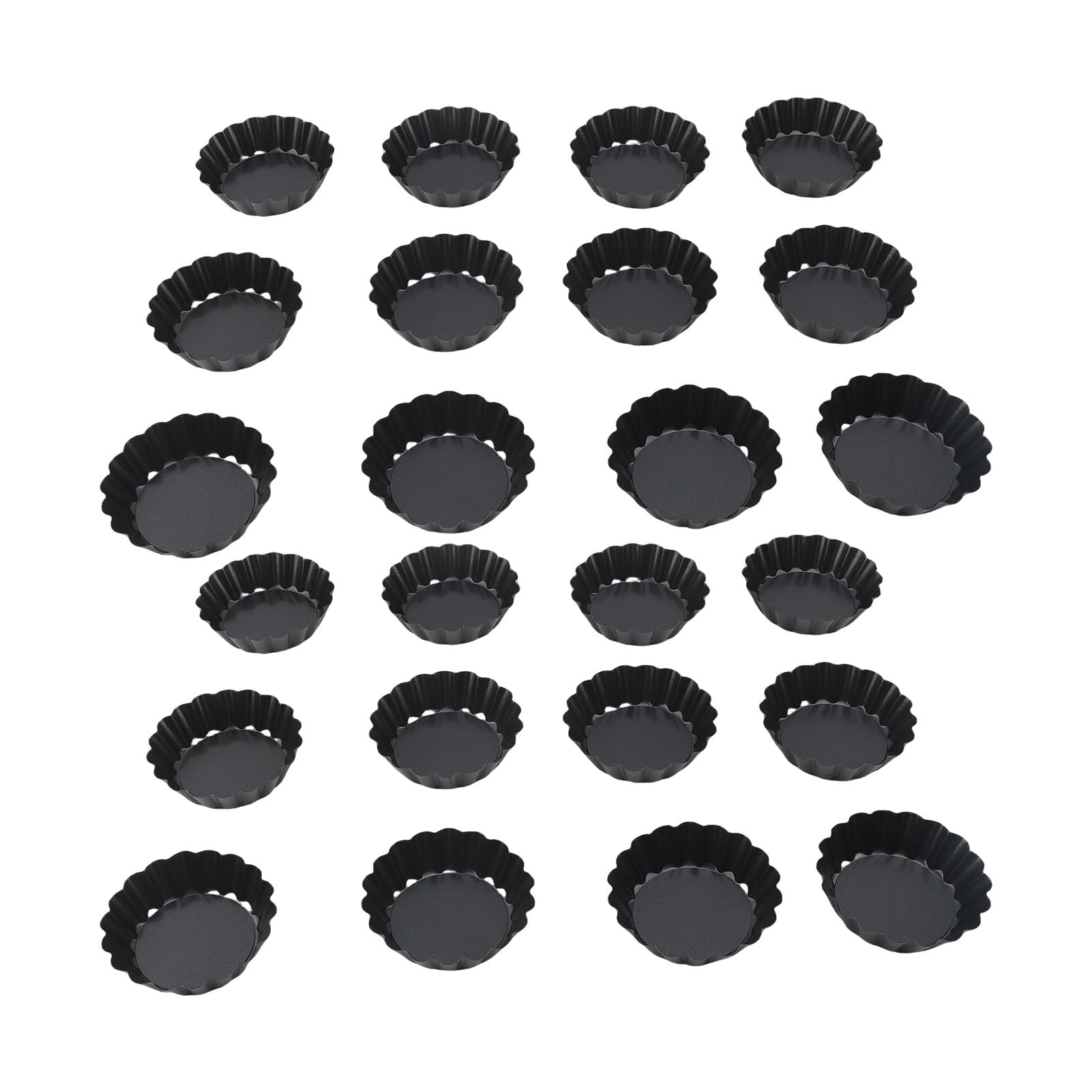 Mini Moules à Antiadhésifs Design cannelé 3 Pouces pour une Cuisson Facile des Desserts et des événements 12 Pièces (24 Ensemble)