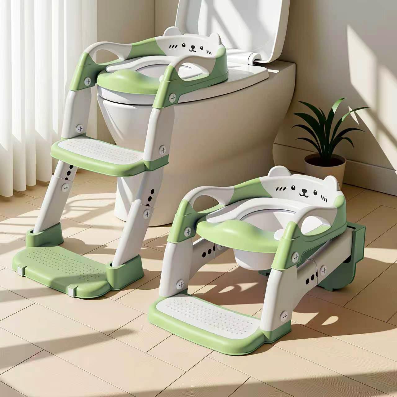 Adaptador WC Niños, Adaptador de Asiento de Inodoro Infantil 3 en 1, Antideslizante e Impermeable, con Protección Contra Salpicaduras, Asiento de Inodoro para Niños Para el Entrenamiento